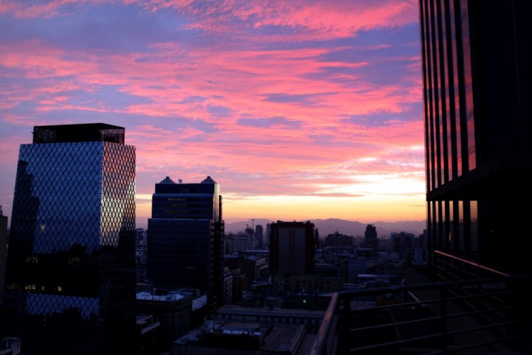 2270b Santiago Chile rooftop sunset
